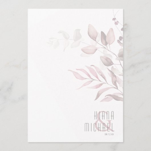 Dreamy Foliage Menu Mariage V2 Bourgogne ID817 (Dos)