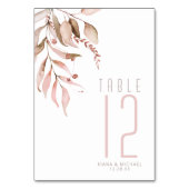 Dreamy Foliage Numéro de table Blush Pink ID817 (Dos)
