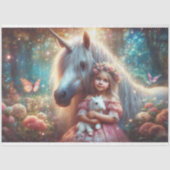 Dreamy Forest Unicorns and Child Decoupage  Tissuepapier (Voorkant)