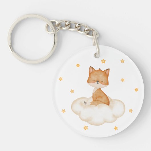 Dreamy Fox Baby shower Sleutelhanger (Voorkant)