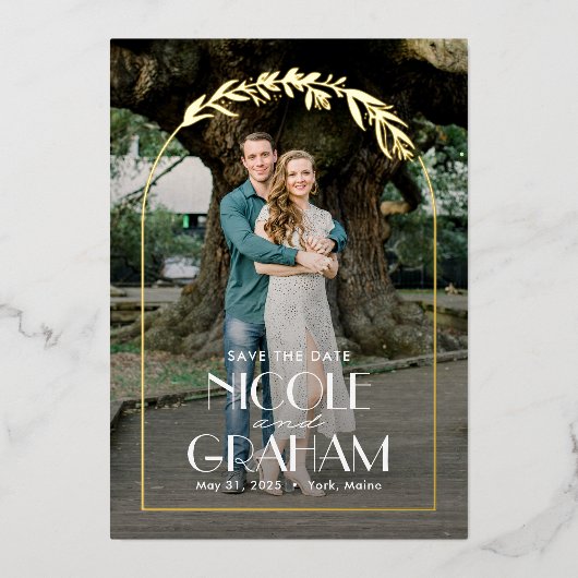 Dreamy Frame FOIL Wedding Enregistrer La Carte Dat (Recto)