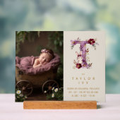 Dreamy Funny Bunny Romantic Floral T Initial Acryl Bord (Neutraal)