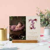 Dreamy Funny Bunny Romantic Floral T Initial Acryl Bord (Huwelijk)