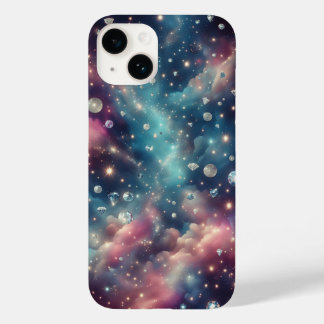 Dreamy Galaxy Diamond Space Glitter Stars Pastel N Case-Mate iPhone 14 Hoesje