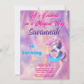 Dreamy Galaxy Unicorn 3ème anniversaire Invitation (Devant)