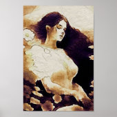 Dreamy Girl Portrait Poster Wall Art (Devant)