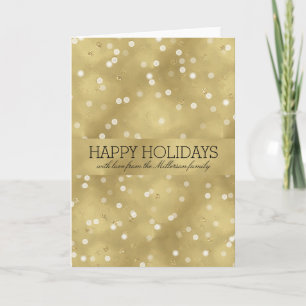 Dreamy Gold Bokeh Confetti Christmas Feestdagen Kaart