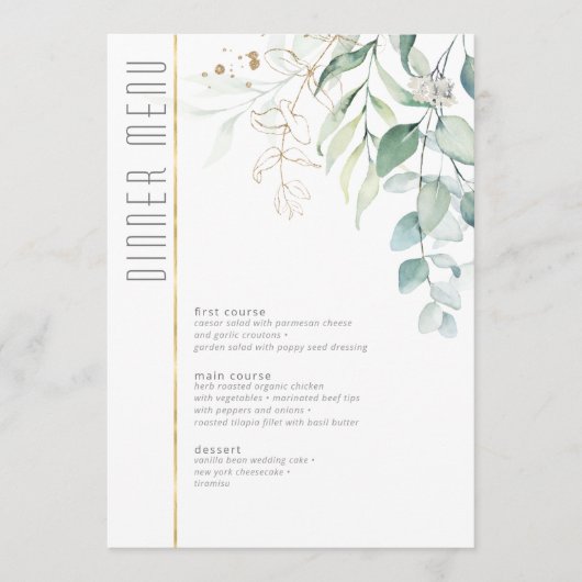 Dreamy Green Mariage Menu V2 Green/Blue ID817 (Devant)