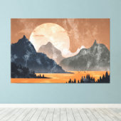 Dreamy Landscape Sunset Canvas Afdruk (Insitu (Houten vloer))