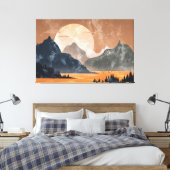 Dreamy Landscape Sunset Canvas Afdruk (Insitu (Slaapkamer))