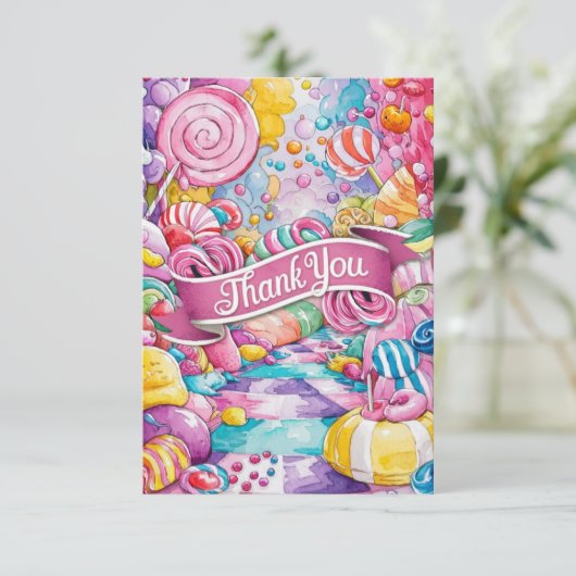 Dreamy Little Candyland carte de remerciements (Debout devant)