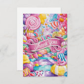 Dreamy Little Candyland carte de remerciements (Devant / Derrière)