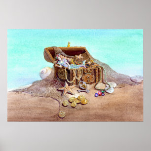 DREAMY MERMAID by SHARON SHARPE Poster