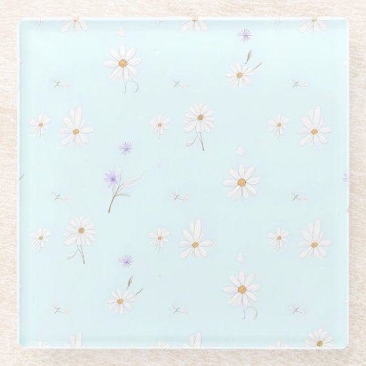 Dreamy Mint Meadow Glazen Onderzetter (Voorkant)