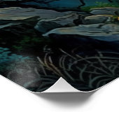 Dreamy Misty Mountain Landscape Poster brillant (Coin)