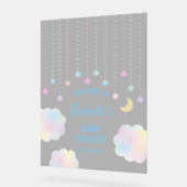 Dreamy Moon and Stars Neutral Baby shower Welcome (Angle)