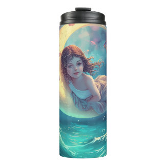 Dreamy Moon Girl Mug Design | Cute Baby Moon Art  Thermosbeker