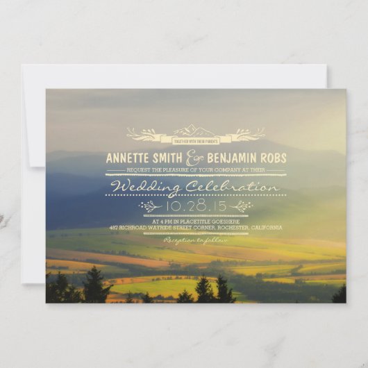 Dreamy Mountains Wedding Invitations (Devant)