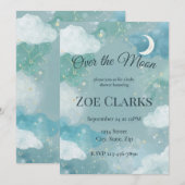 Dreamy Night Sky Baby Boy Shower Invitation (Devant / Derrière)
