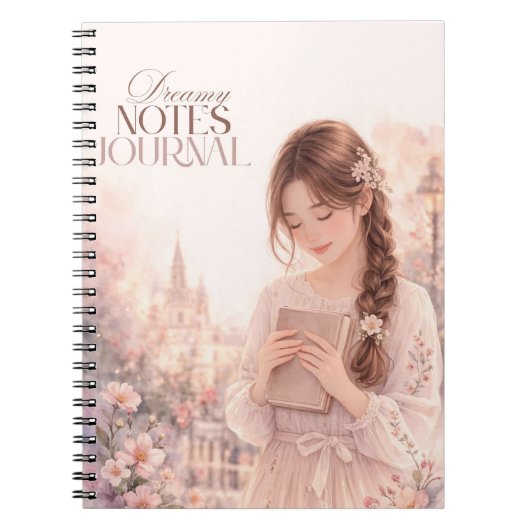 Dreamy Notes Journal – floral giral notebook (Devant)