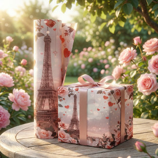 Dreamy Paris Romance: Eiffel Tower Inpakpapier Vel