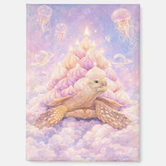 Dreamy Pastel Zefir Birthday turtle in clouds  Magneet