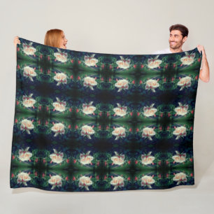 Dreamy perzik Roos en knoppen Abstract Fleece Deken