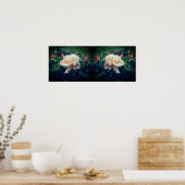 Dreamy perzik Roos en knoppen spiegelen Abstract Poster (Keuken)