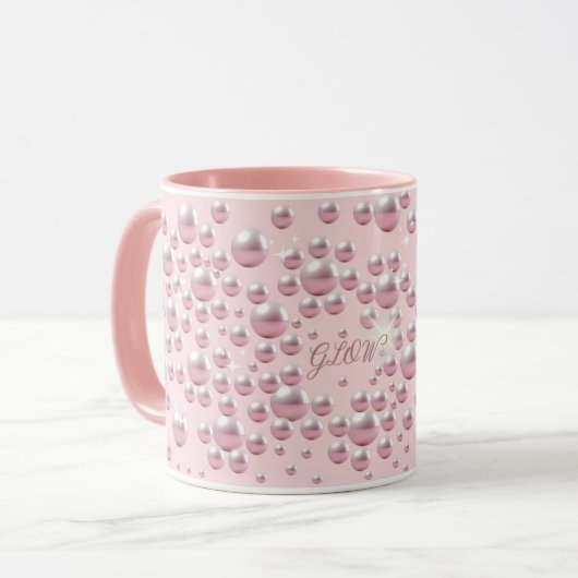 Dreamy Pink Pearl Mug - Soft Aesthetic, coffee cup (Devant gauche)
