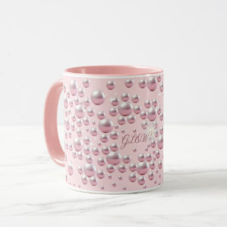 Dreamy Pink Pearl Mug - Soft Aesthetic, coffee cup Mok