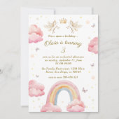 Dreamy Pink Rainbow Unicorn Birthday Kaart (Voorkant)