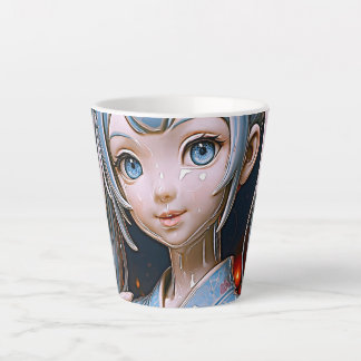 Dreamy Porcelain Anime Girl Latte Mok