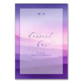 Dreamy Purple Gradient Dessert Bar Sign Kaart (Achterkant)