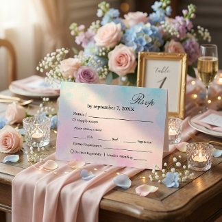 Dreamy Rainbow Unicorn watercolor Rsvp 