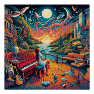 Dreamy Riverfront Harmony Perfect Poster