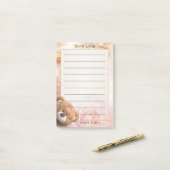 Dreamy Romantic Wish List Bear Post-it Notes (Sur un bureau)