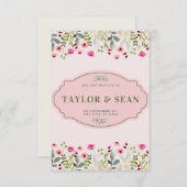 Dreamy rose Floral Faire-part de mariage (Devant / Derrière)