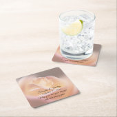 Dreamy Rose Flower Personalized Wedding  Vierkante Kartonnen Onderzetter (Insitu)