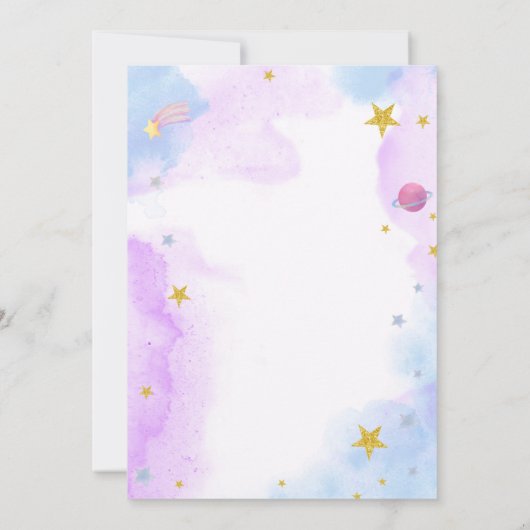 Dreamy rose Unicorn Invitation Anniversaire (Dos)