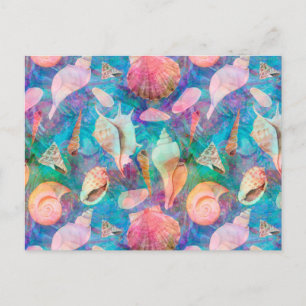 DREAMY SEASHELLS BLUE BRIEFKAART