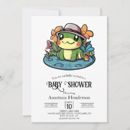 Dreamy Simple Frog Baby shower Kaart