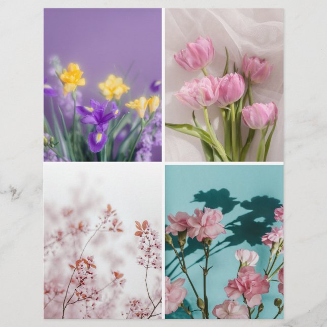 Dreamy spring flowers Scrapbook Cutout paper (Voorkant)