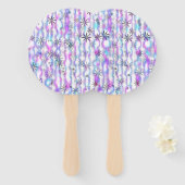 Dreamy Starburst Waves Pattern Handwaaier (Voorkant en achterkant)