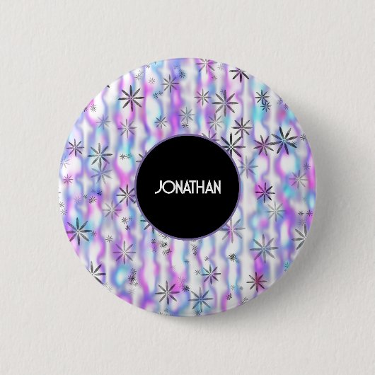Dreamy Starburst Waves Pattern Personalized Ronde Button 5,7 Cm (Voorkant)