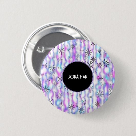 Dreamy Starburst Waves Pattern Personalized Ronde Button 5,7 Cm (Voorkant /achterkant)