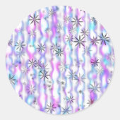 Dreamy Starburst Waves Pattern Ronde Sticker (Voorkant)