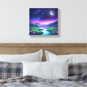 Dreamy Starlight River Landscape Serenity Canvas Afdruk (Insitu (Slaapkamer))