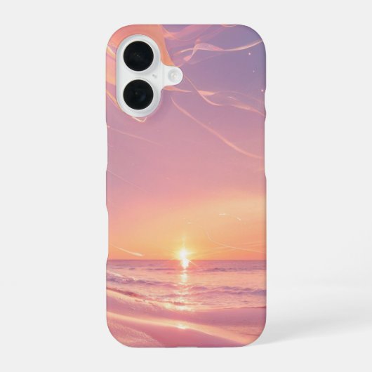 Dreamy Sunset Beach & Stardust Phone Case iPhone 16 Hoesje (Achterkant)