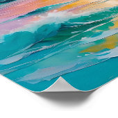 Dreamy Sunset Over Ocean Waves – Pastel Seascape P Poster (Hoek)