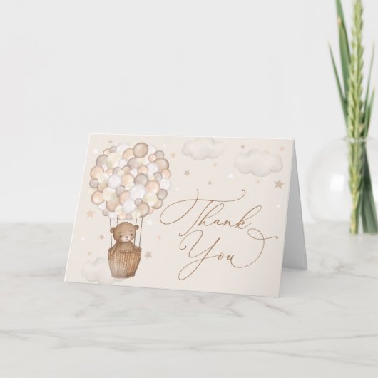 Dreamy Teddy Bear & Hot Air Balloon Carte de remer (Devant)